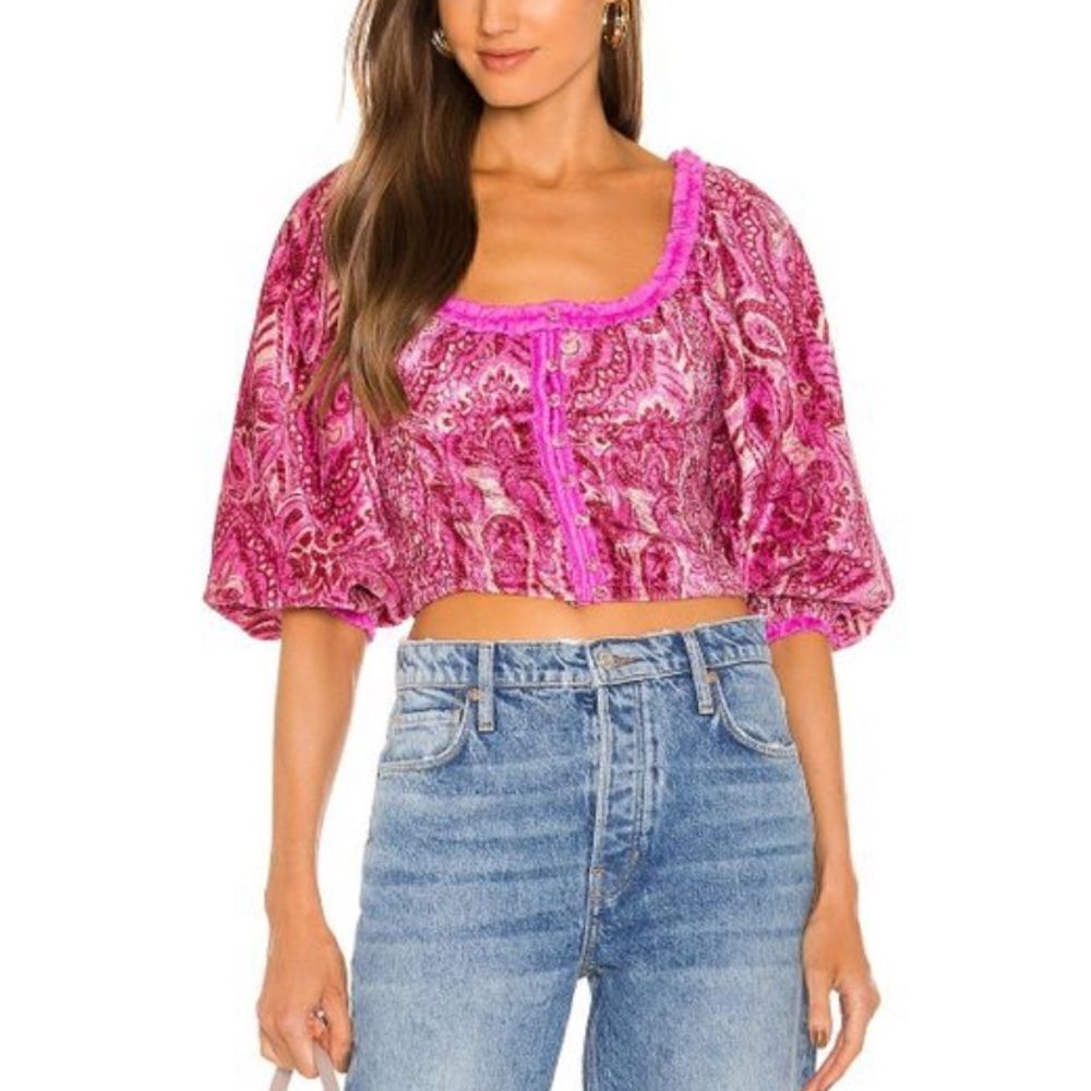 Free People: Dare Me Velvet Blouse - Picture 7 of 11